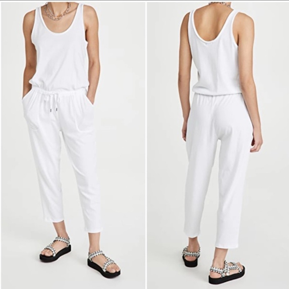 ATM•White Jersey Jumpsuit